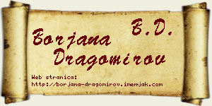 Borjana Dragomirov vizit kartica
